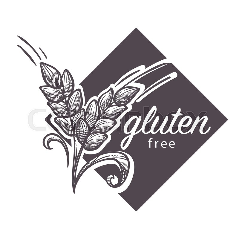 800x800 Gluten Free Logo, Monochrome Sketch Stock Vector Colourbox