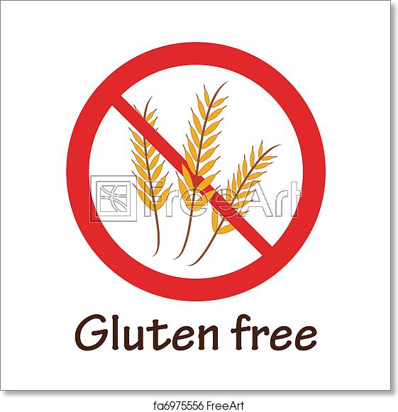 561x581 Free Art Print Of Gluten Free Symbol Gluten Free Red Prohibition