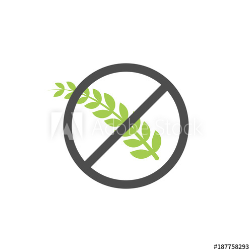 500x500 Gluten Free Grain Vector Icon Symbol Wheat Healthy Food Label