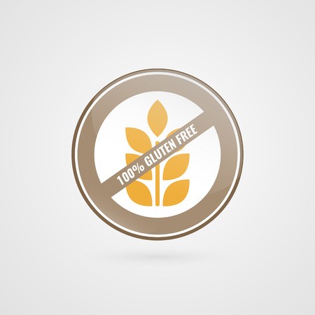 450x450 Gluten Free Label Food Logo Icon Vector Yellow Brown White