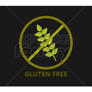 300x300 Gluten Free Vector Symbol On Black Background Clipart Royalty Free