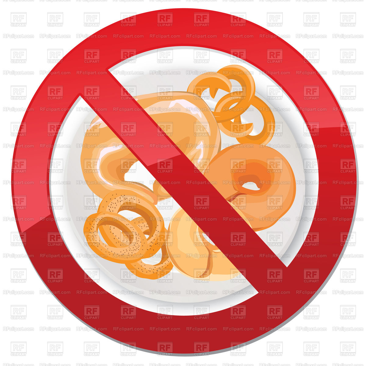 1200x1200 Gluten Free Icon No Bread Sign Ban High Calorie Food Symbol