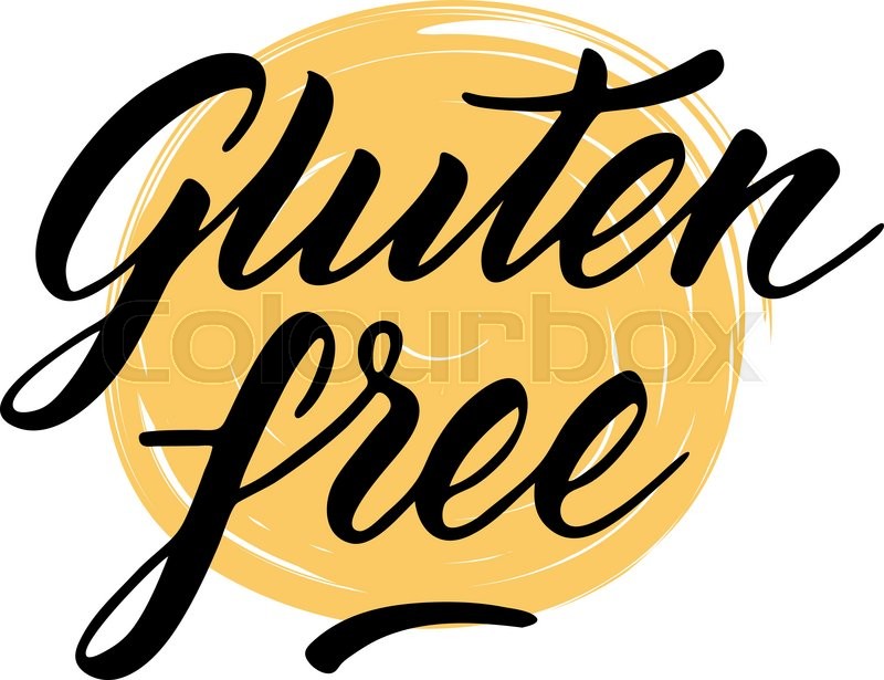 800x615 Gluten Free Label Hand Drawn Brush Stock Vector Colourbox