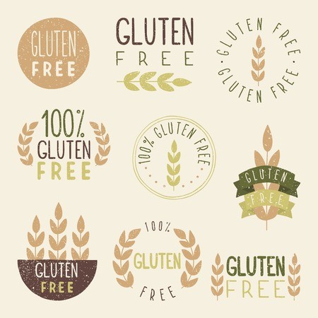 450x450 Gluten Free Labels Vector Hand Drawn Signs Royalty Free