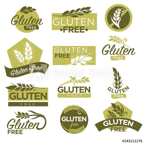 500x500 Gluten Free Vector Healthy Dietetic Product Icons And Labels