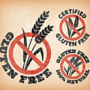 180x180 Certified Gluten Free Banners On Royalty Free Vector Background