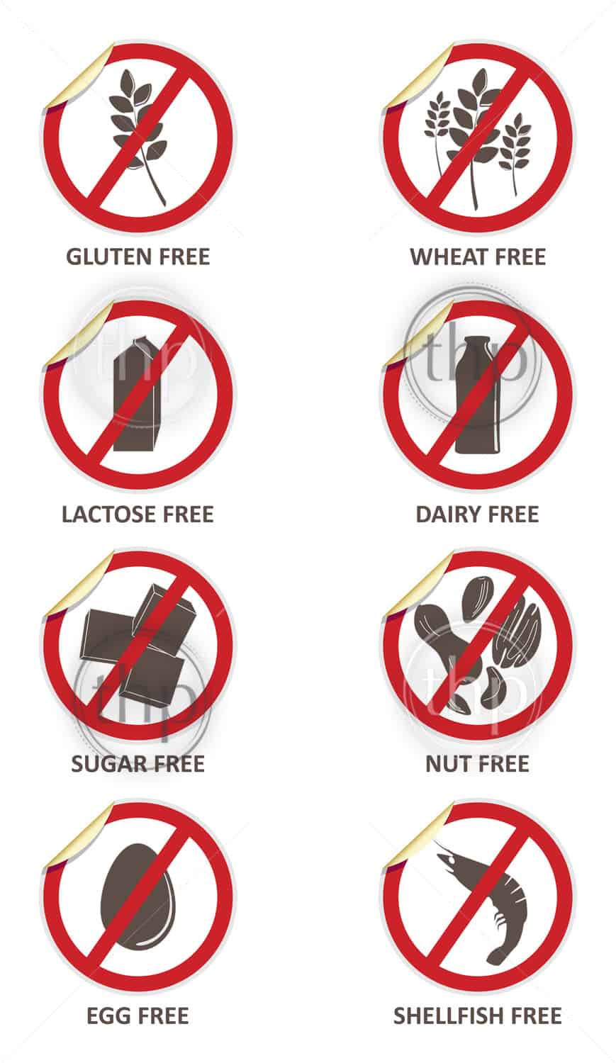 869x1500 Vector Stickers For Allergen Free Products, Such As Gluten Free
