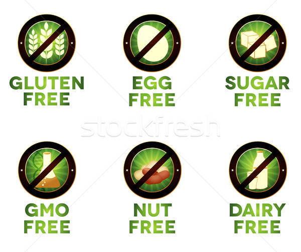 600x502 Colorful Diet Icons, Food Intolerance Vector Illustration Gunita