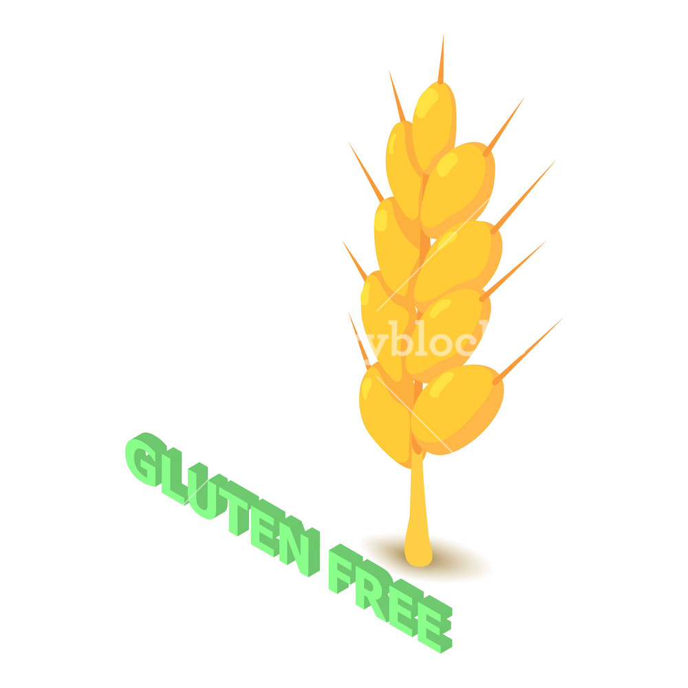 1000x1000 Gluten Allergen Free Icon Isometric Illustration Of Gluten Vector