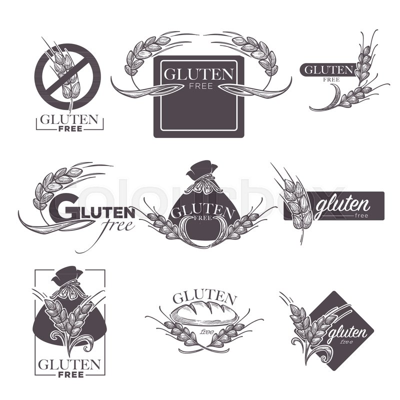800x800 Gluten Free Vector Logo Templates Set Stock Vector Colourbox