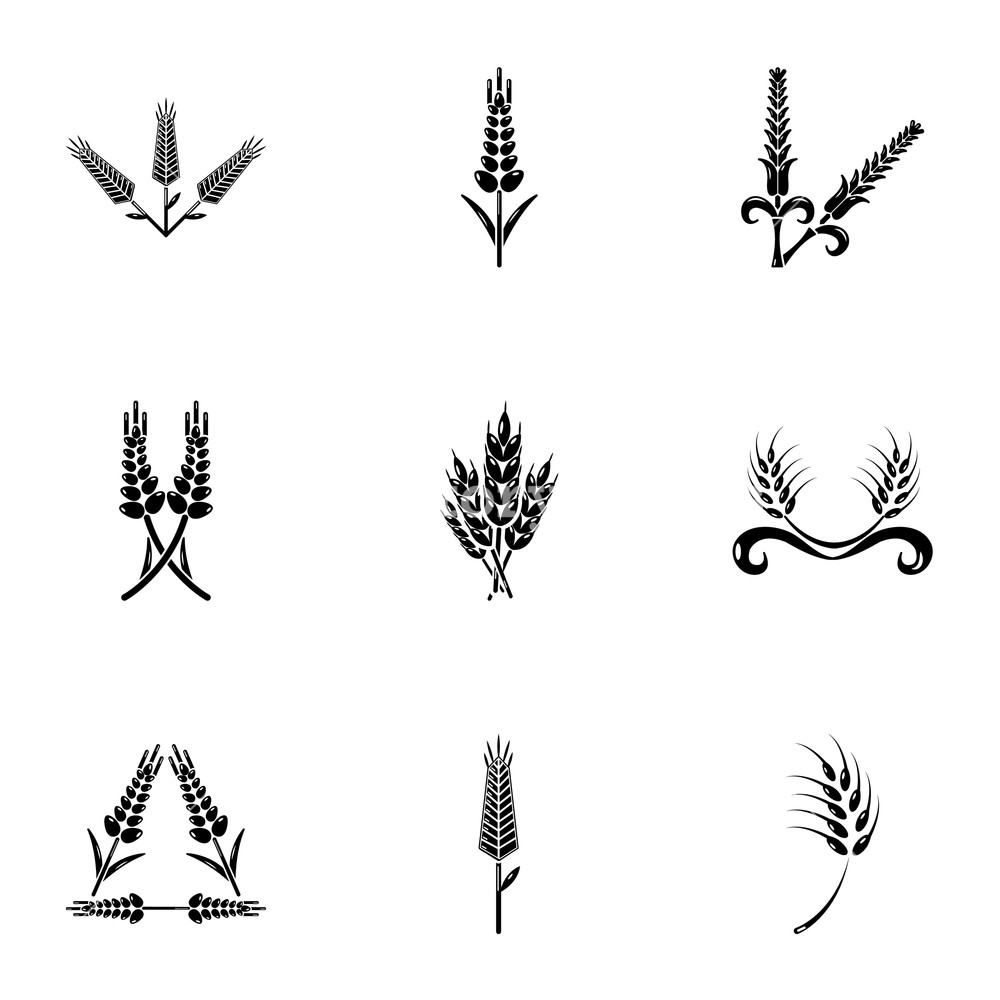 1000x1000 Gluten Icons Set Simple Set Of Gluten Vector Icons For Web