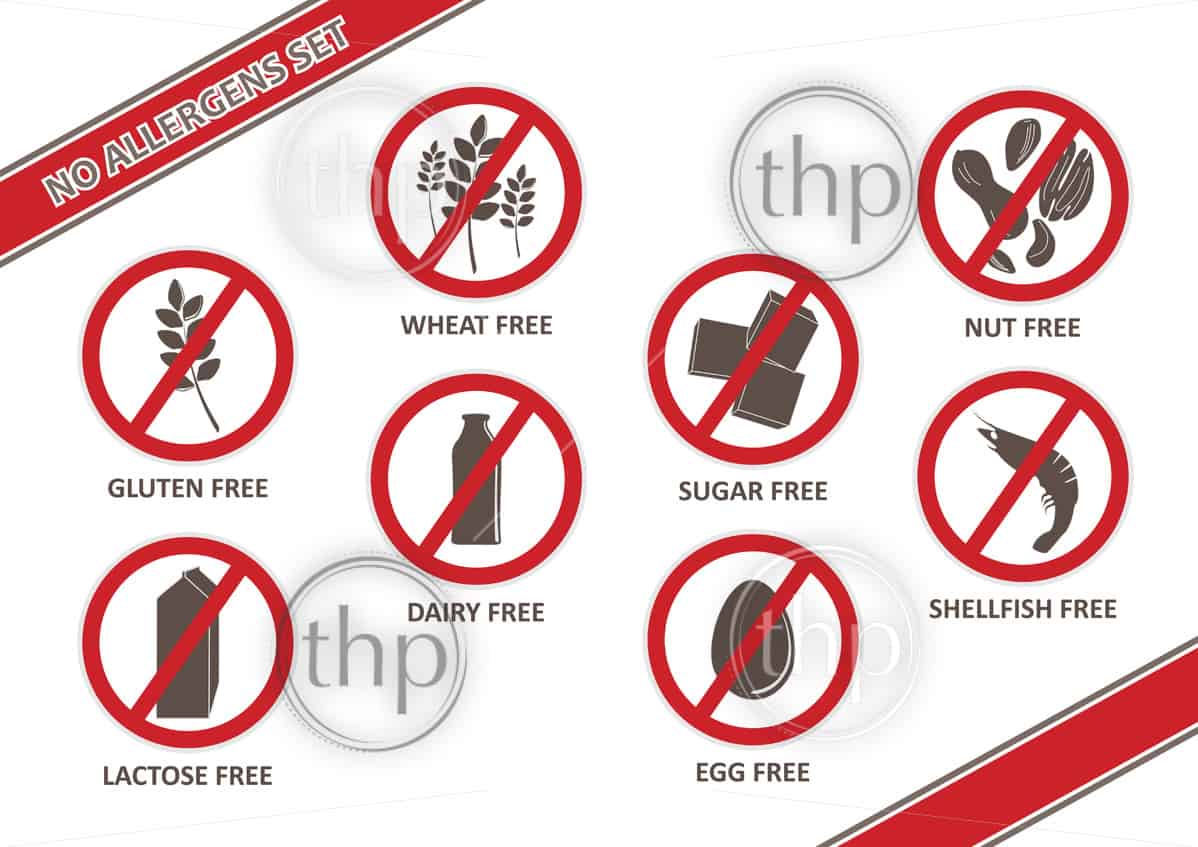 1198x847 Vector Stickers For Allergen Free Products, Such As Gluten Free