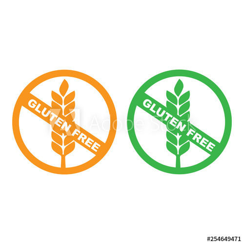 500x500 White Gluten Free Sign Gluten Free Label Vector