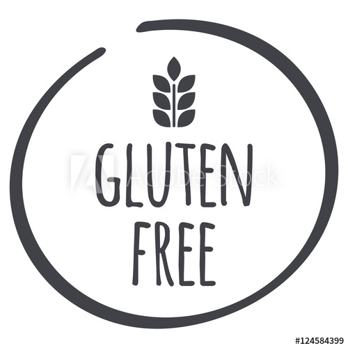 500x500 Grey Gluten Free Circle Logo, Vector Symbol For Food