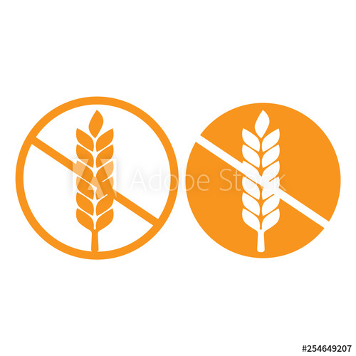 500x500 Wheat Gluten Free Grain Vector Icon Gluten Free Sticker