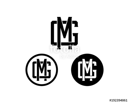 500x400 Line Art Initial Name Letter Mg Or Gm Symbol Monogram Logo Vector
