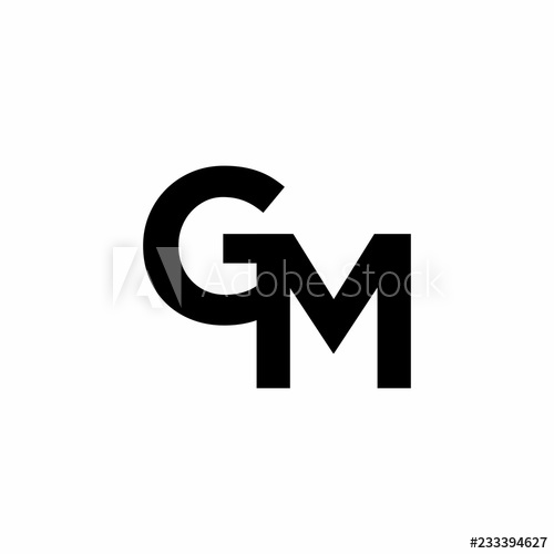 500x500 G M Initial Letter Logo Vector
