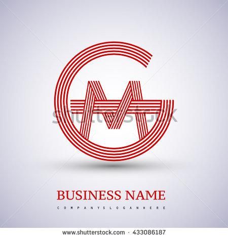 450x470 Letter Gm Or Mg Linked Logo Design Circle G Shape Elegant Red
