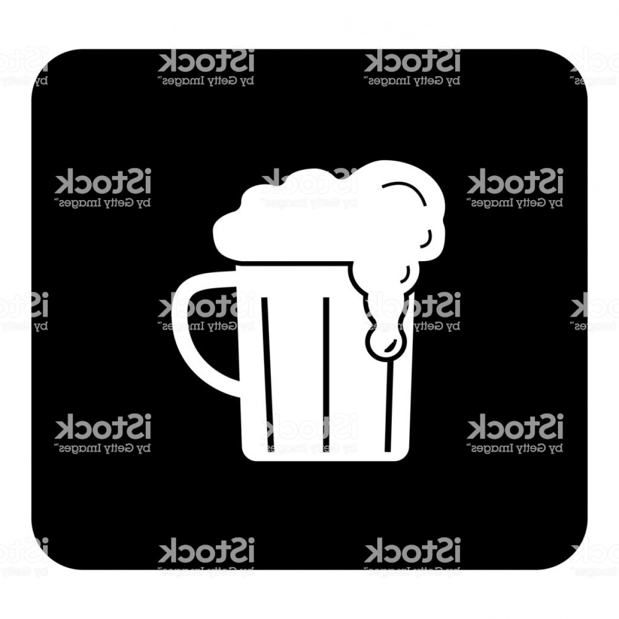 1228x1228 Vector Icon Of Beer Mug Vector White Illustration On Black