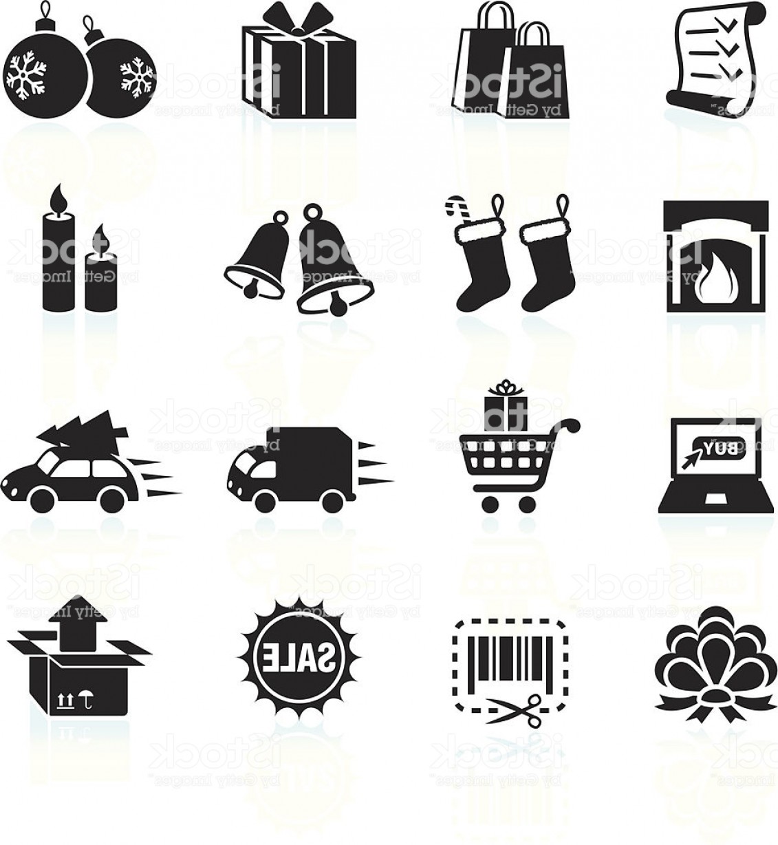 1131x1228 Christmas Holiday Shopping Black White Vector Icon Set Gm Studiogrfx
