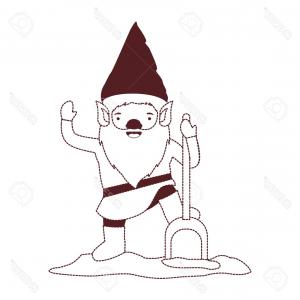 Photostock Vector Gnome With Costume And Shovel In Brown Dotted 300x300 Photostock Vector Gnome With Costume And Shovel In Brown Dotted