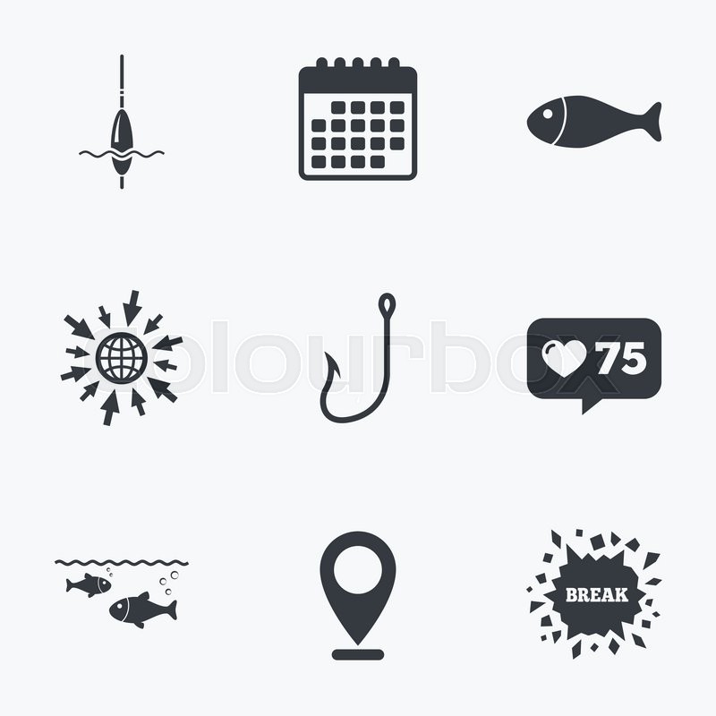 800x800 Calendar, Like Counter And Go To Web Stock Vector Colourbox