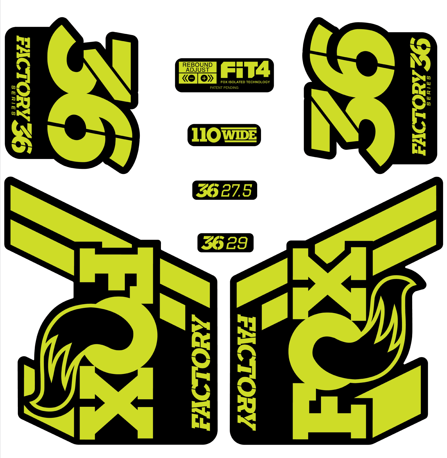 1500x1538 Fox Float Decal Kit Matte Finish