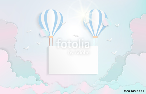 500x324 Illustrated Blue Balloons With Beautiful Shapes There Is A Frame