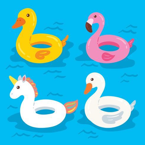 490x490 Cartoon Pool Inflatables Floats Vector Stock Images