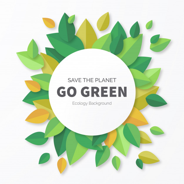 626x626 Go Green Background With Leaves Vector Free Download