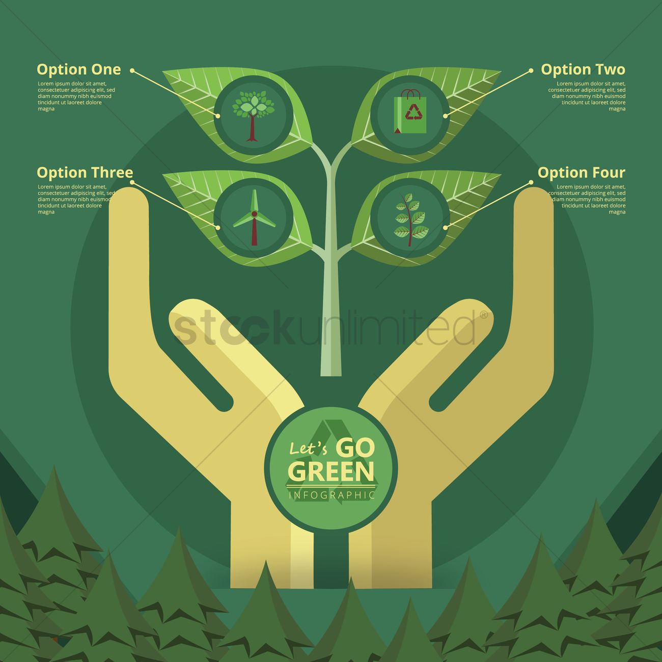 1300x1300 Infographic Of Go Green Vector Image