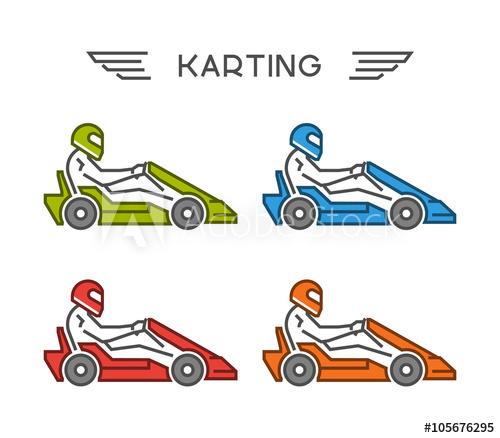 500x438 Modern Outline Go Kart Symbol Vector Figures Art Racer
