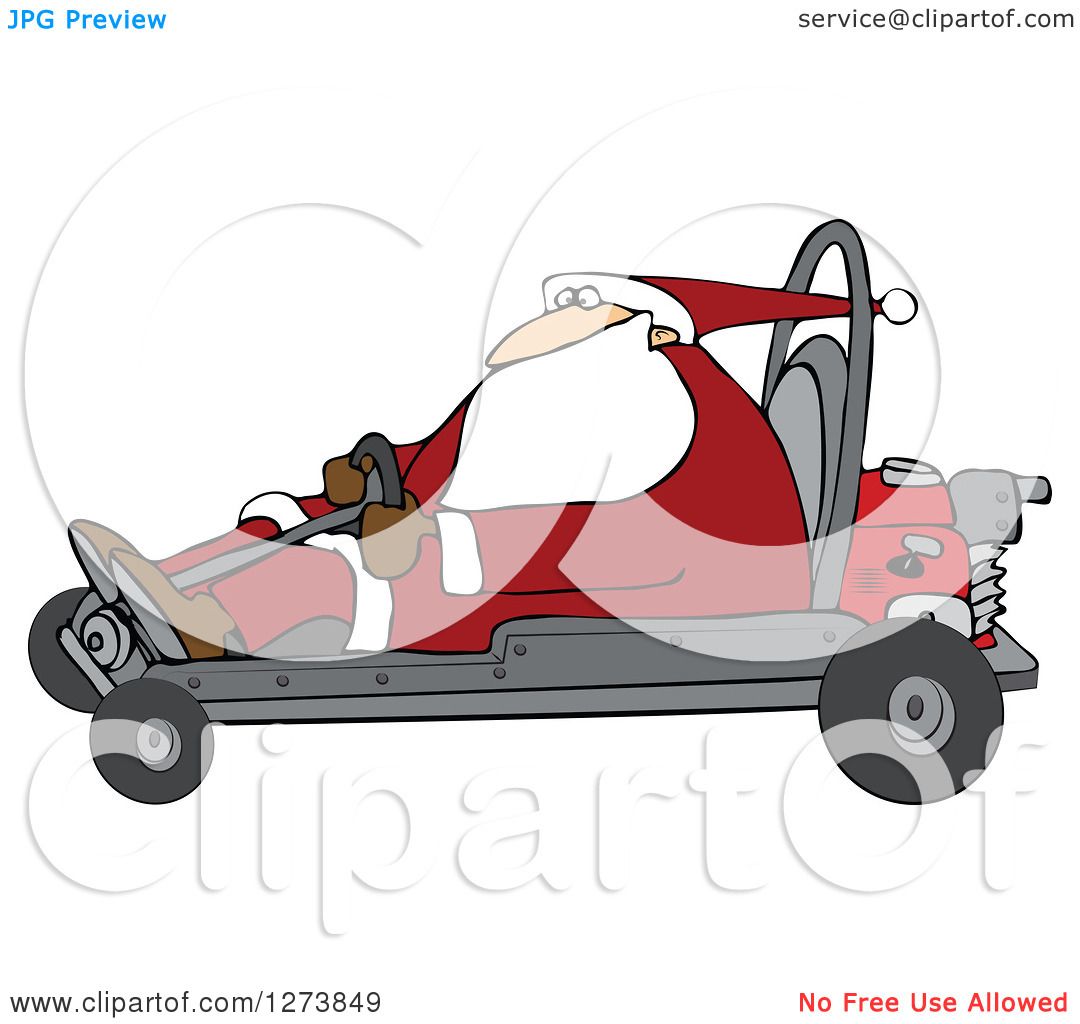 1080x1024 Clipart Of Santa Driving A Christmas Go Kart