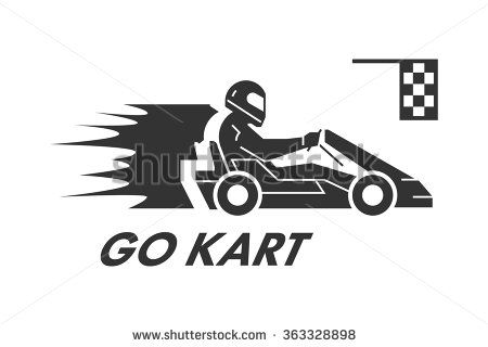450x320 Vector Black Flat Karting Logo And Symbol Silhouette Figures Kart