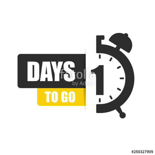 500x500 Number Of Days To Go Flat Icon Vector Stock Flat Illustration