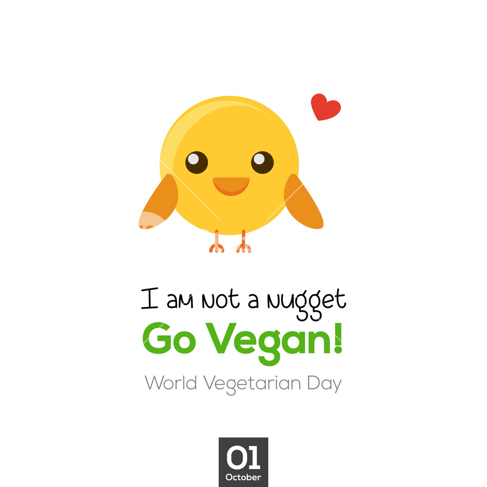 1000x1000 Go Vegan Vector Illustration Vegetarian Day Design For Greeting