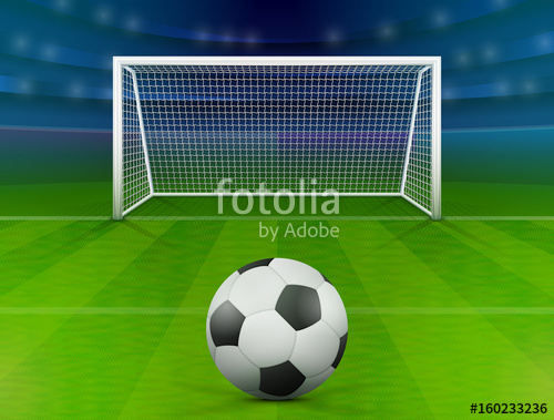 Soccer Ball On Green Field In Front Of Goal Post Association 500x379 Soccer Ball On Green Field In Front Of Goal Post Association
