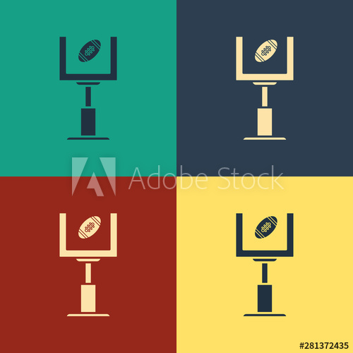 Color American Football Goal Post And Football Ball Icon Isolated 500x500 Color American Football Goal Post And Football Ball Icon Isolated