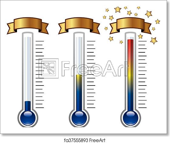 560x470 Free Art Print Of Vector Goal Thermometers