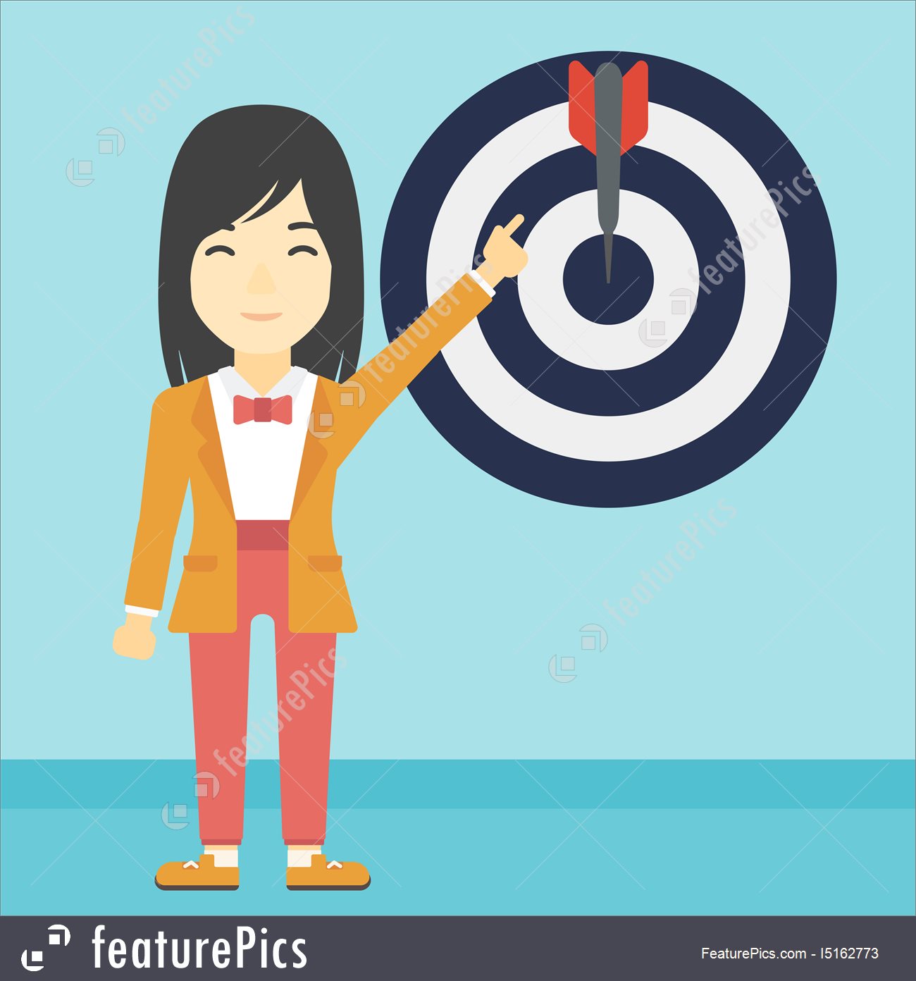 1300x1392 Achievement Of Business Goal Vector Illustration