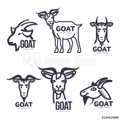 Set Of Funny Goat Head And Body Logo Templates, Cartoon Vector 500x500 Set Of Funny Goat Head And Body Logo Templates, Cartoon Vector