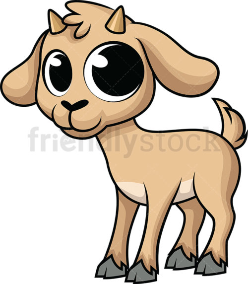 Cute Baby Goat Cartoon Vector Clipart 500x572 Cute Baby Goat Cartoon Vector Clipart