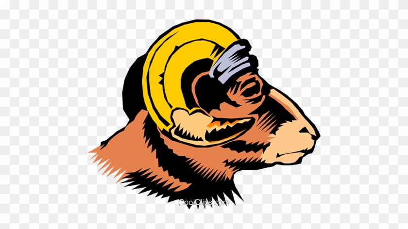 840x472 Cartoon Goat Head With Pencil Horns Royalty Free Vector