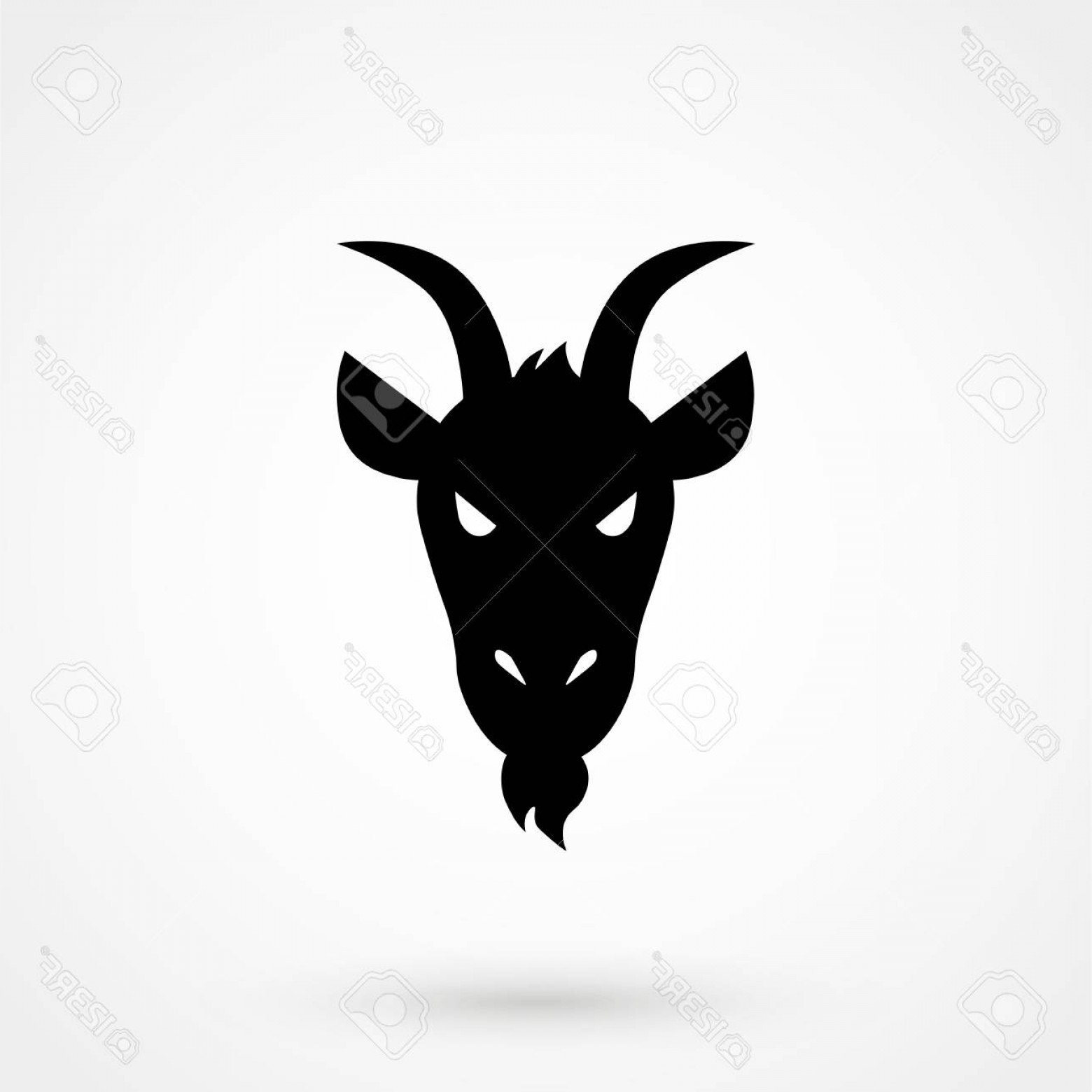 1560x1560 Photostock Vector Front View Goat Head Logo Template For Meat