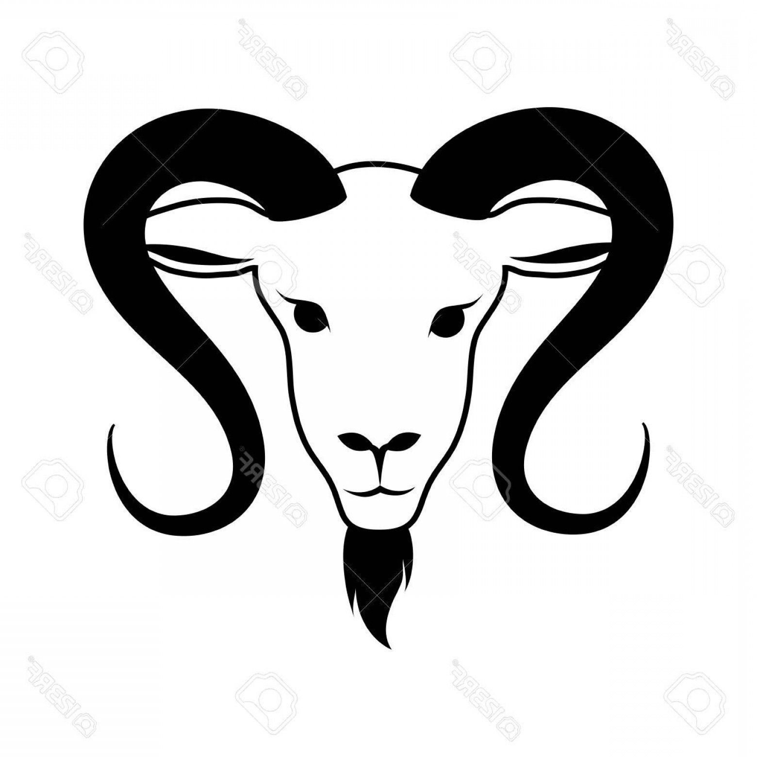 1560x1560 Photostock Vector Ram Goat Head Tribal Face Emblem Zodiac Vector