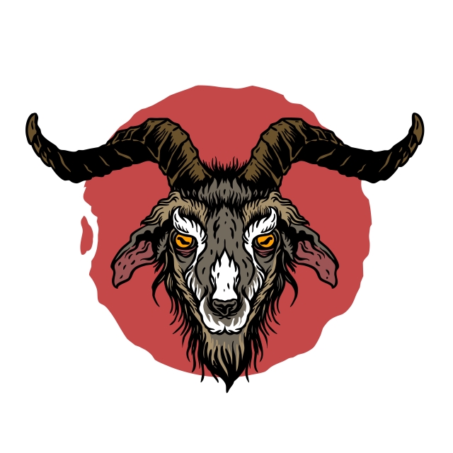 640x640 Vector Of Goat Head With Neo Traditional Tattoo Drawing Style