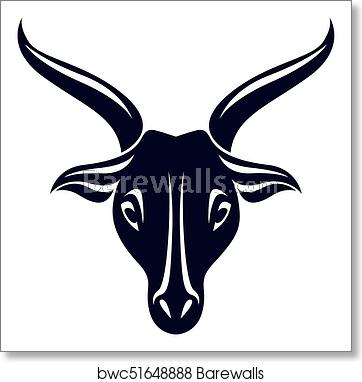 362x382 Vector Graphic Emblem Of Horned Goat Head As The Illustration