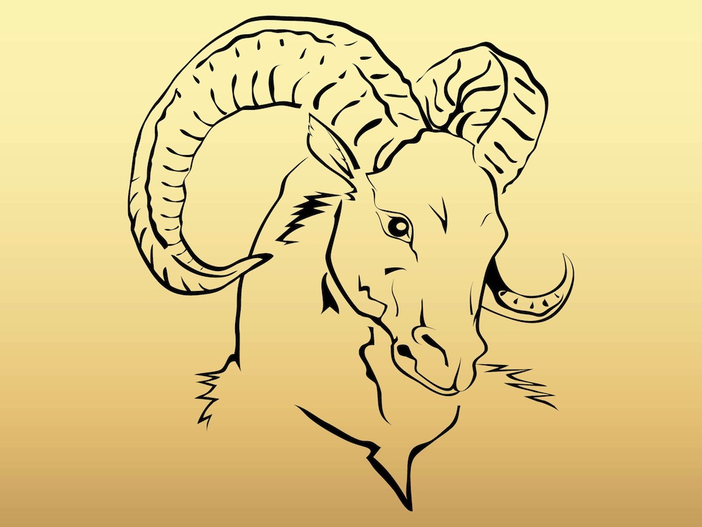 1024x768 Goat Head Vector Art Graphics