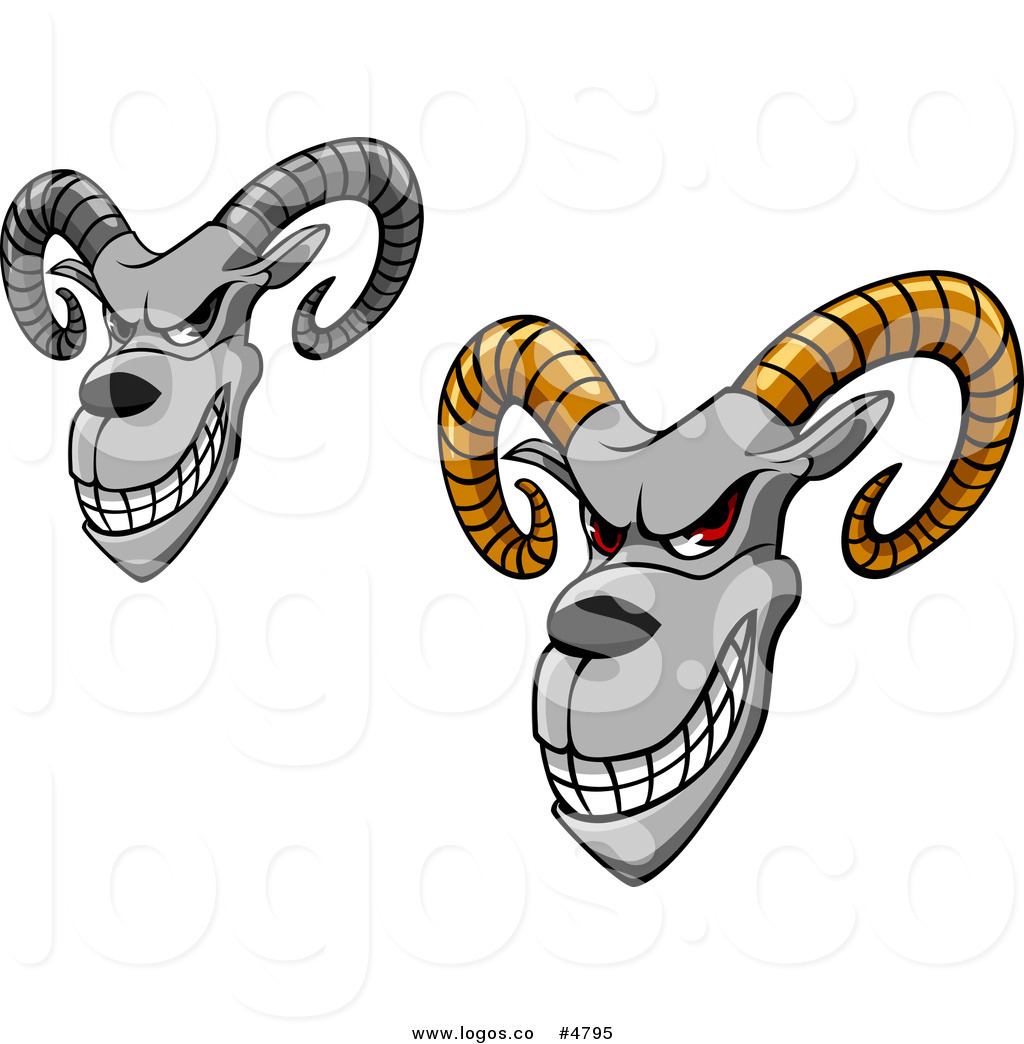 1024x1044 Royalty Free Vector Of Aries Goats With Curling Horns Logos