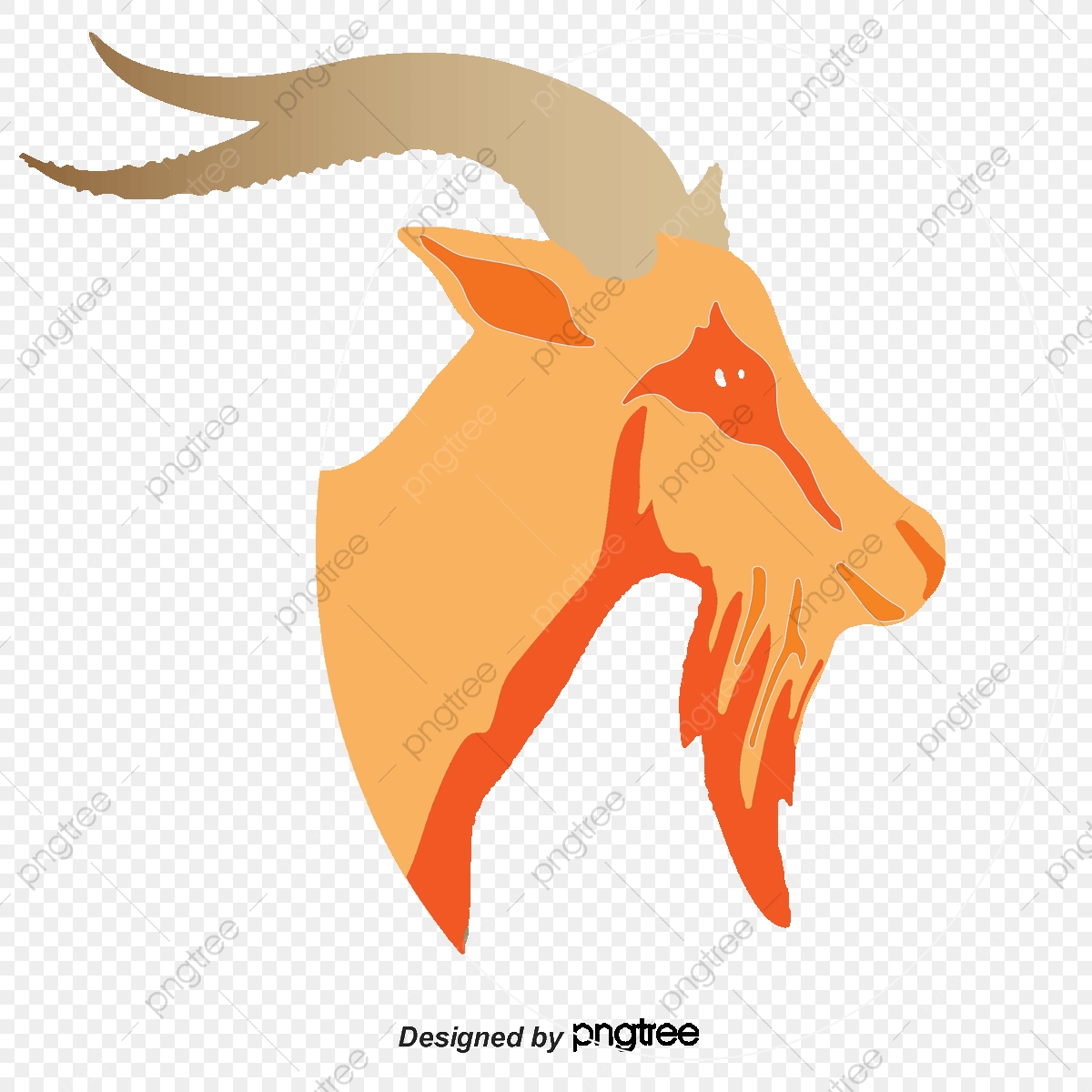 1200x1200 Yellow Gradient Gray Goat Horns Eid Al Adha, Gradient Vector, Goat